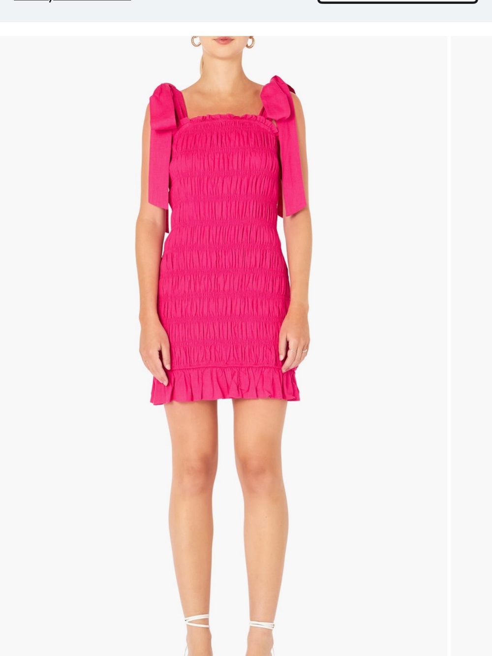 Endless Rose Hot Pink Smocked Ruffle Mini Skirt